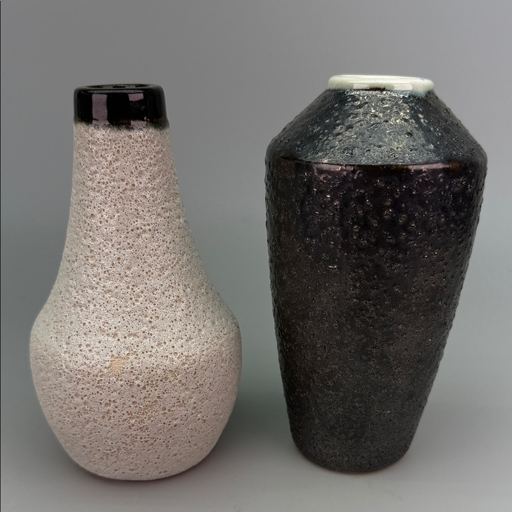 Pair of MCM Style CB2 Lava Vases - Picture 2 of 10
